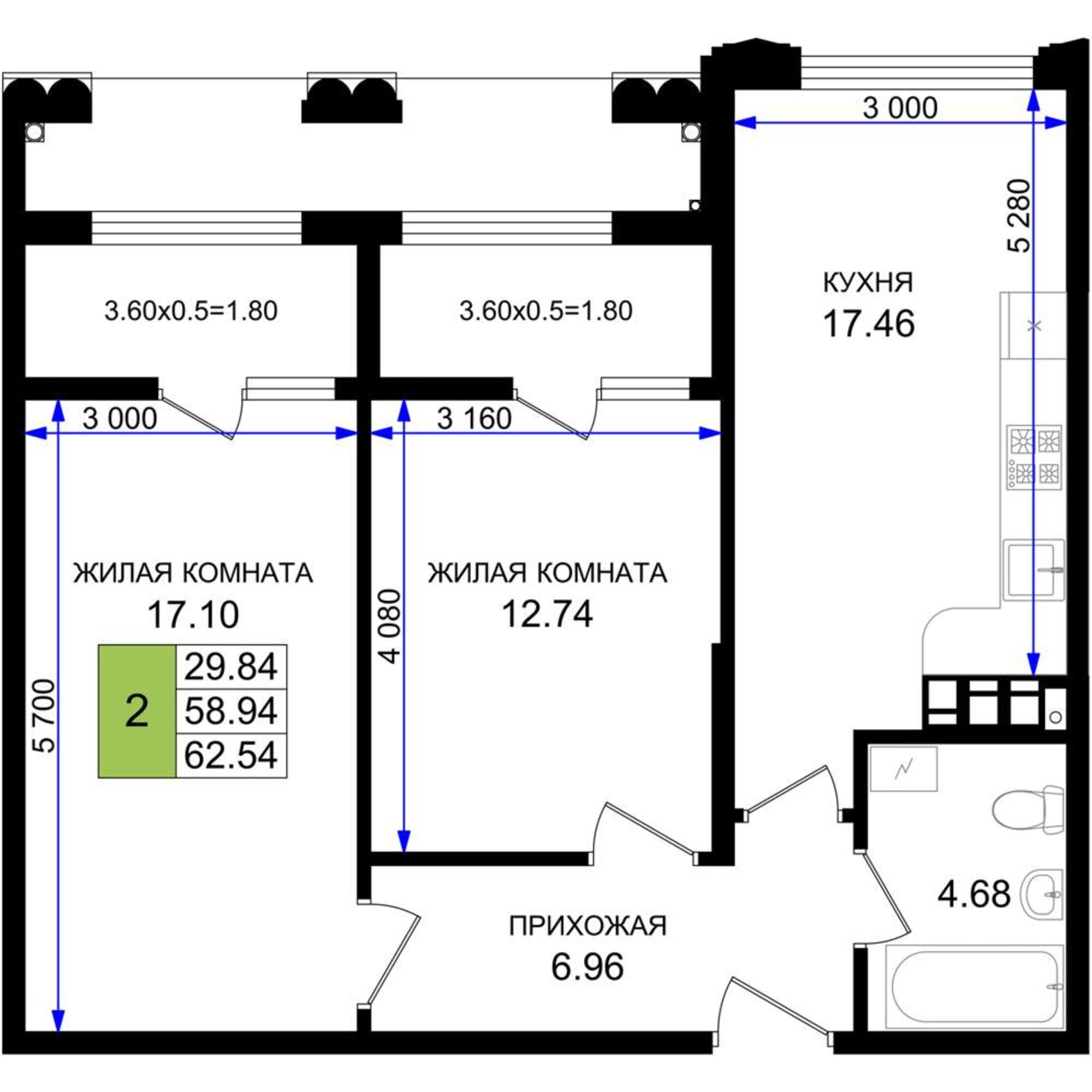 Купить квартиру за 14 872 000 рублей на Ручейная улица, д.1