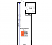 -комн, 31.57 кв м, этаж 3/8 Ручейная улица, д.1