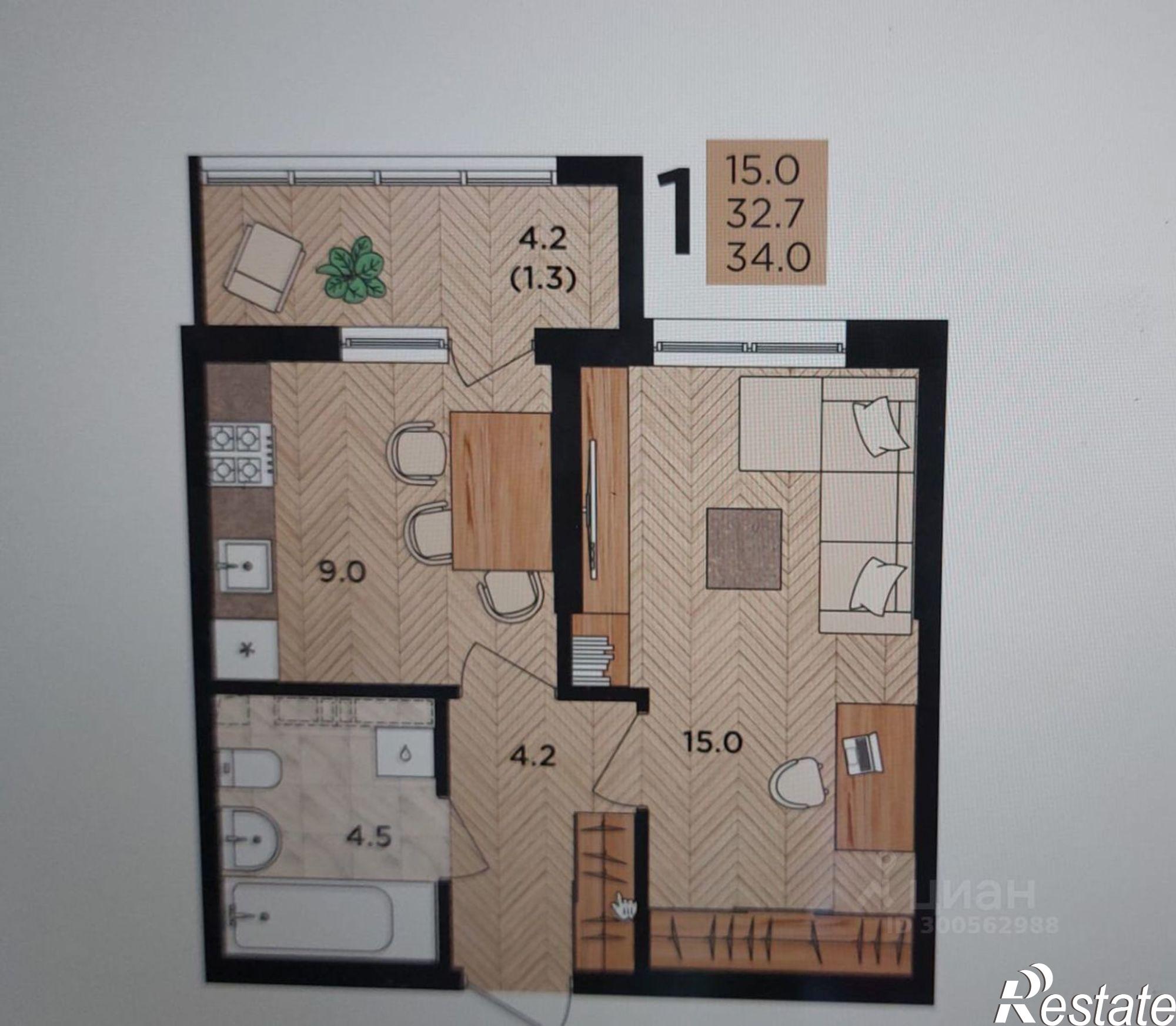 Купить квартиру за 4 650 000 рублей на ул Пальмовая, 14