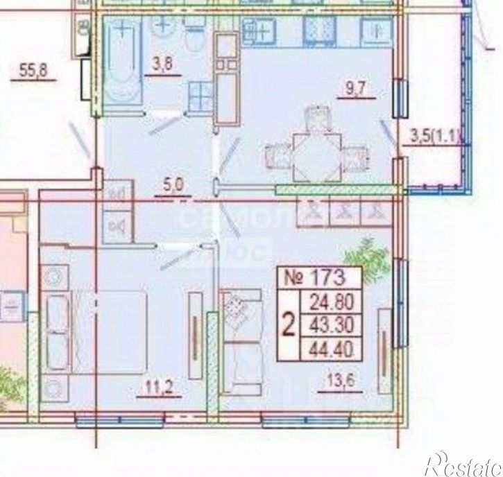 2-комн квартира улица Куникова, 47Г,  д. 47Г