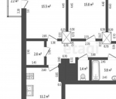 3-комн, 80кв м, этаж 3/4 улица Мира, 23