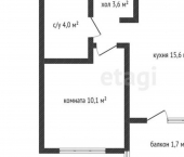 1-комн, 33кв м, этаж 14/15 ул Григорьева, 10