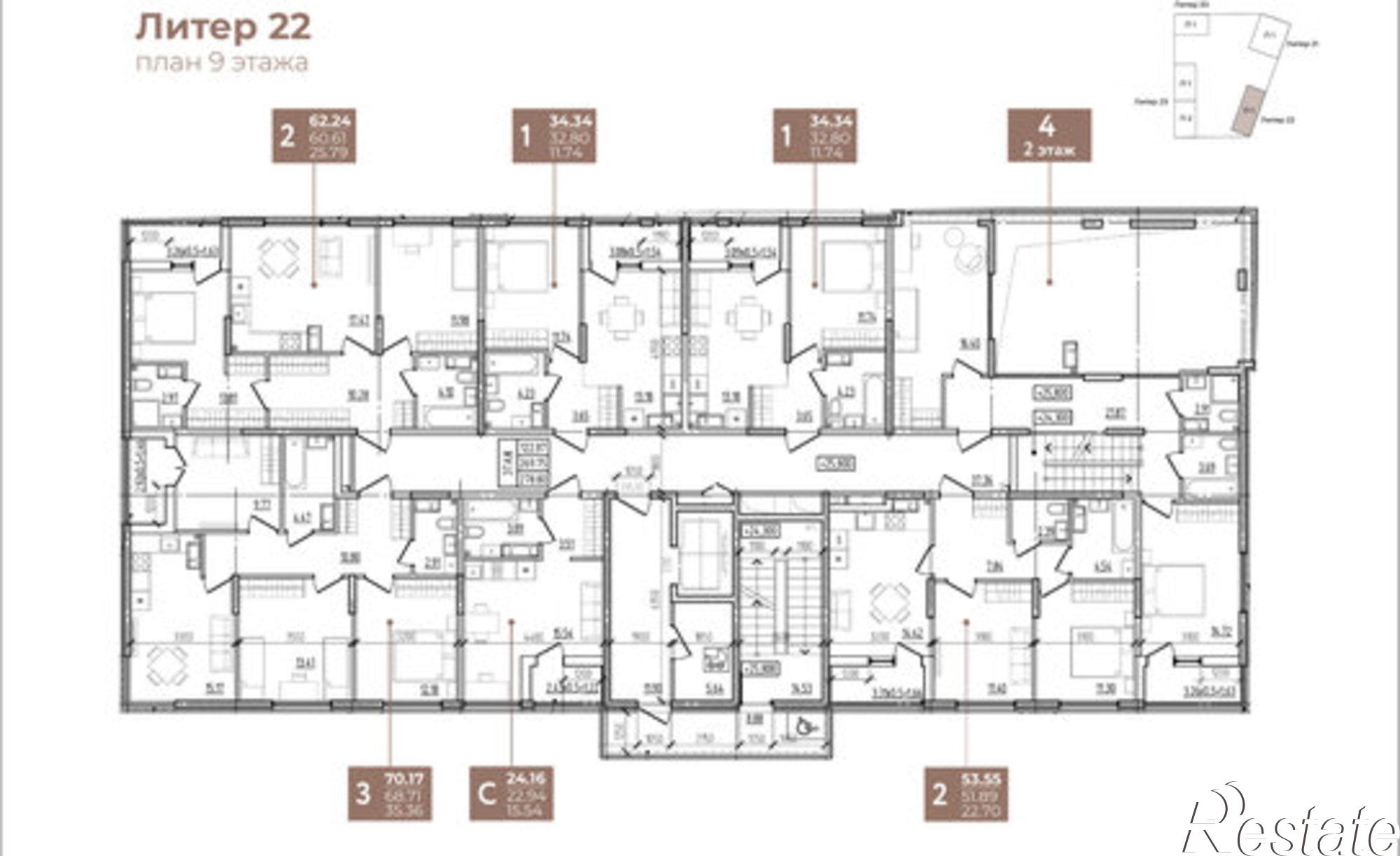 Купить квартиру за 13 580 800 рублей на ул Котанова, 32
