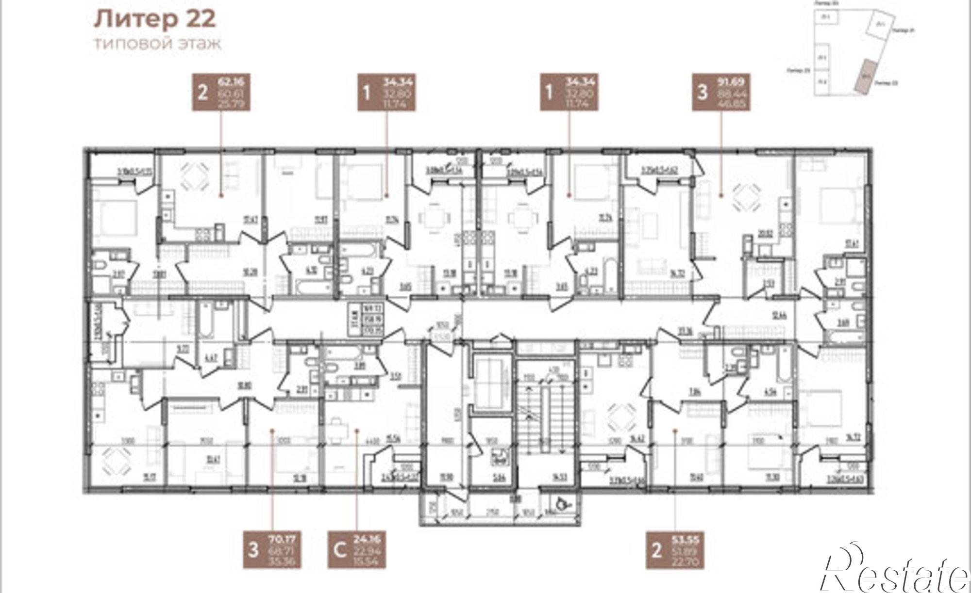 Купить квартиру за 13 513 600 рублей на ул Котанова, 32