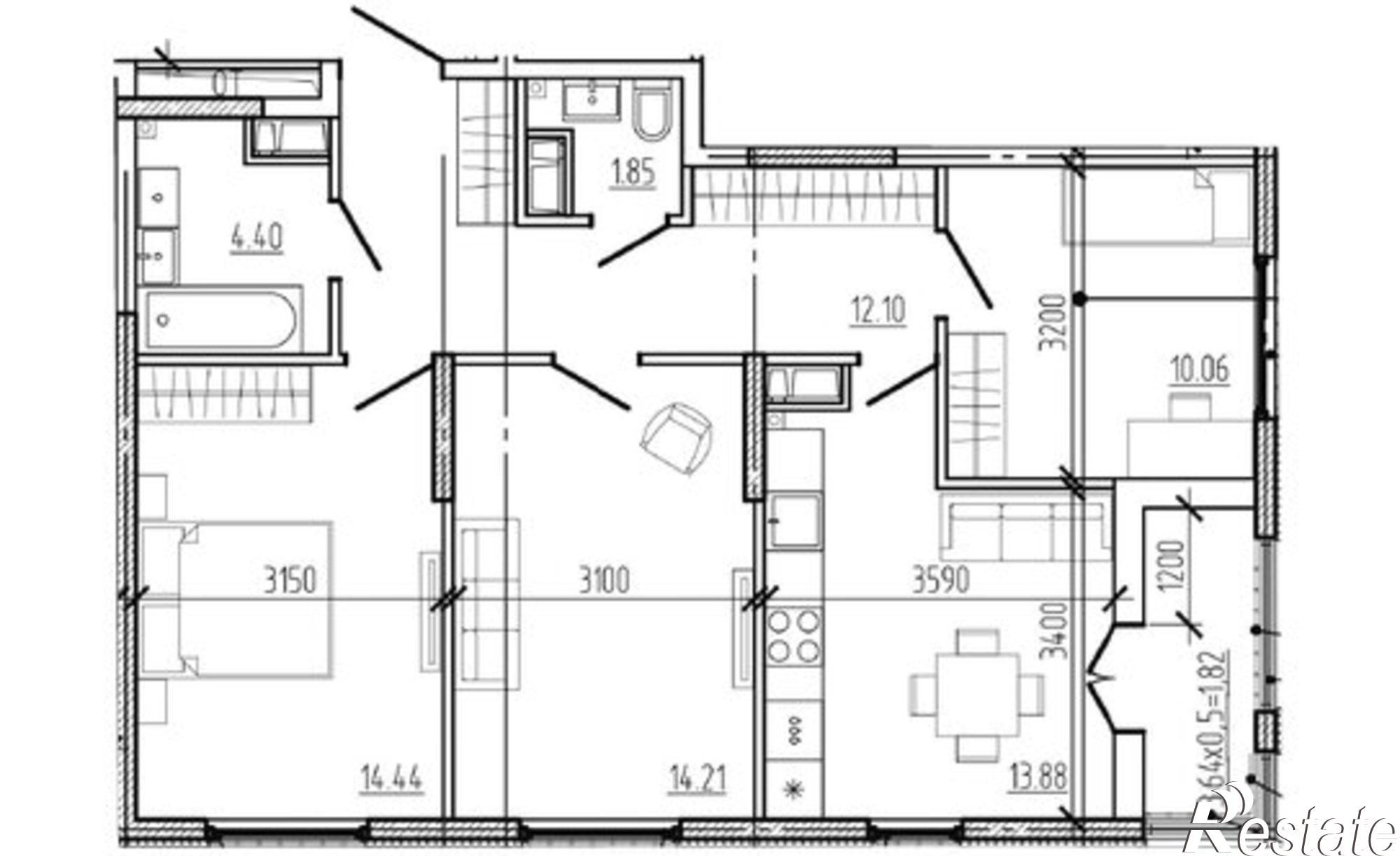 Купить квартиру за 14 639 300 рублей