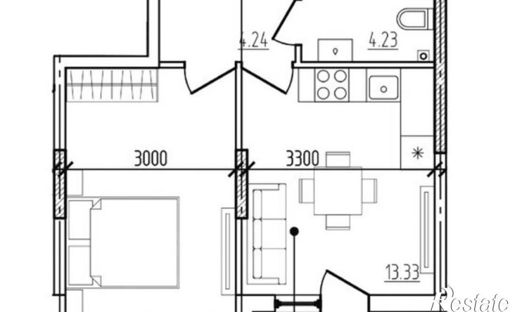 1-комн квартира в новом доме