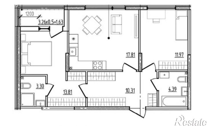 2-комн квартира в новом доме ул Котанова, 32,  д. 32