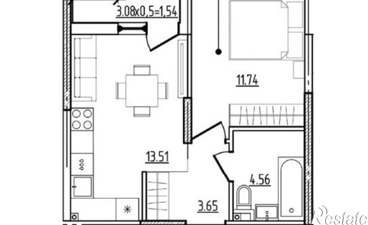 1-комн квартира в новом доме ул Котанова, 32,  д. 32