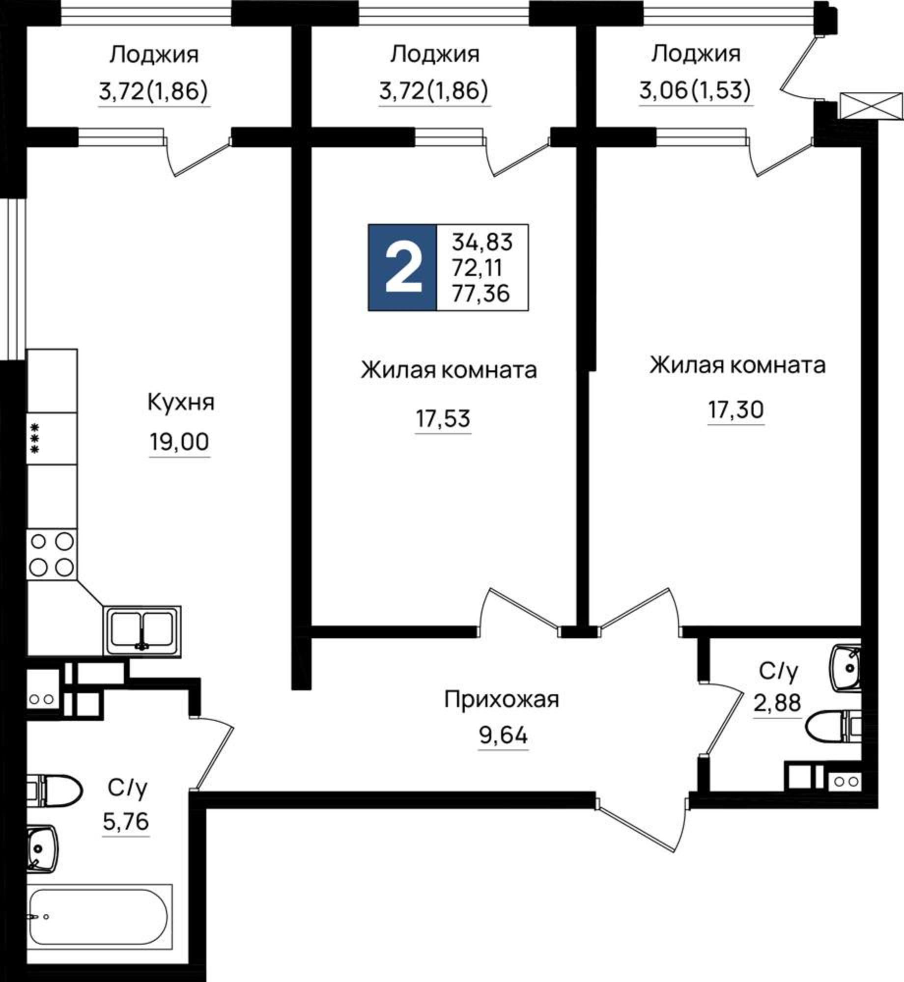 Купить квартиру за 15 858 800 рублей на Ручейная улица, д.1
