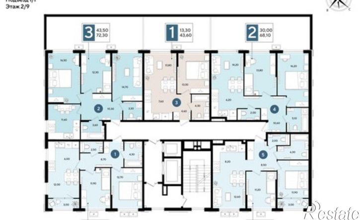 3-комн квартира в новом доме Северный переулок, 8,  д. 8