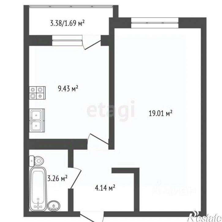 1-комн квартира пр-кт Ленина, 52А,  д. 52А