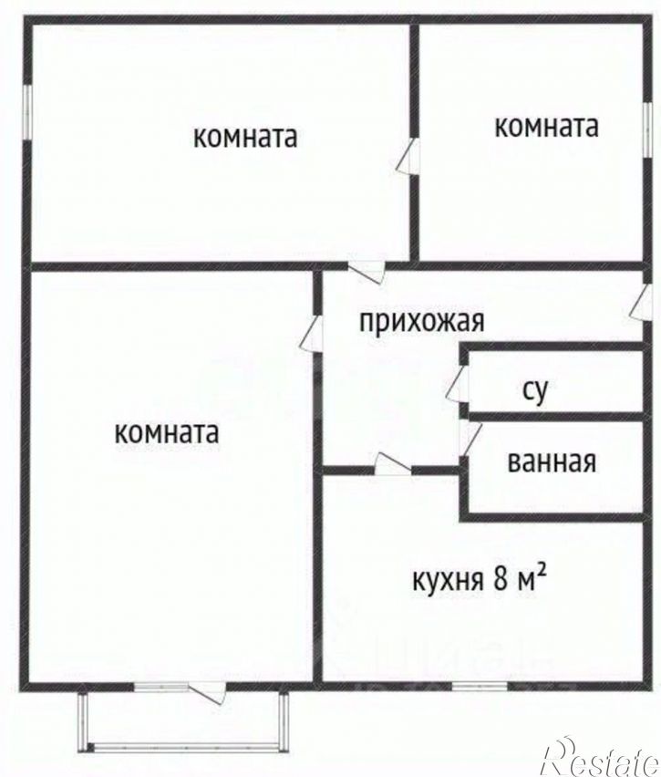 3-комн квартира ул Серова, 21,  д. 21