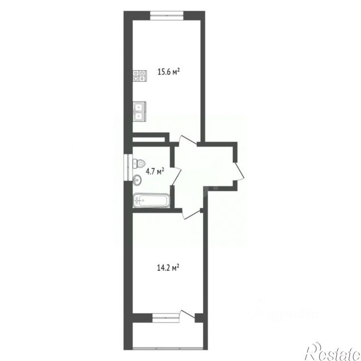 1-комн квартира ул Индустриальная, 3,  д. 3