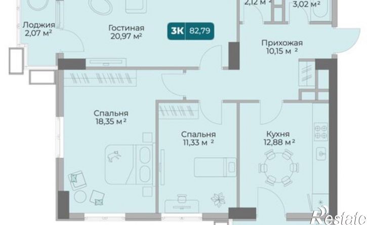3-комн квартира в новом доме проспект Дзержинского, 264 к1,  д. 264 к1