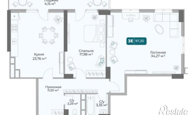 2-комн квартира в новом доме пр-кт Дзержинского, 264 1,  д. 264 1,  к. 1