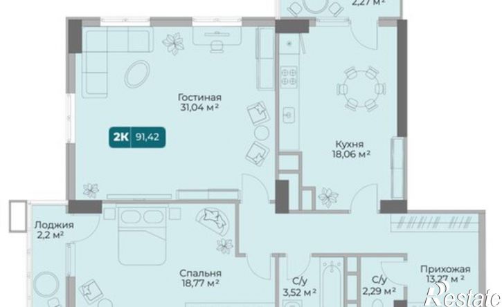 2-комн квартира в новом доме пр-кт Дзержинского, 264 1,  д. 264 1,  к. 1