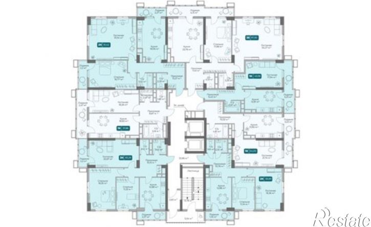 2-комн квартира в новом доме пр-кт Дзержинского, 264 1,  д. 264 1,  к. 1