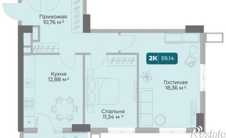 2-комн квартира в новом доме пр-кт Дзержинского, 264 1,  д. 264 1,  к. 1