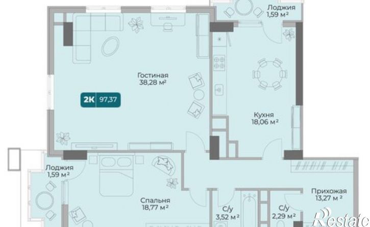 2-комн квартира в новом доме пр-кт Дзержинского, 264 1,  д. 264 1,  к. 1