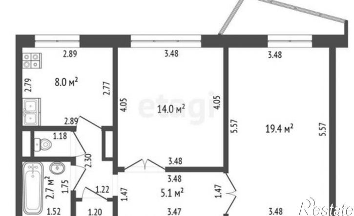 2-комн квартира ул Сакко и Ванцетти, 18,  д. 18