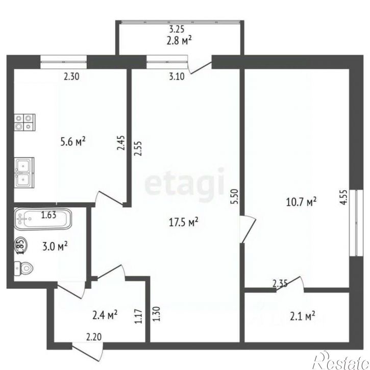 2-комн квартира