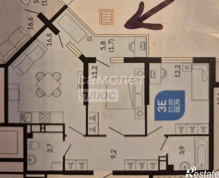 2-комн квартира ул Куникова, 47Г,  д. 47Г
