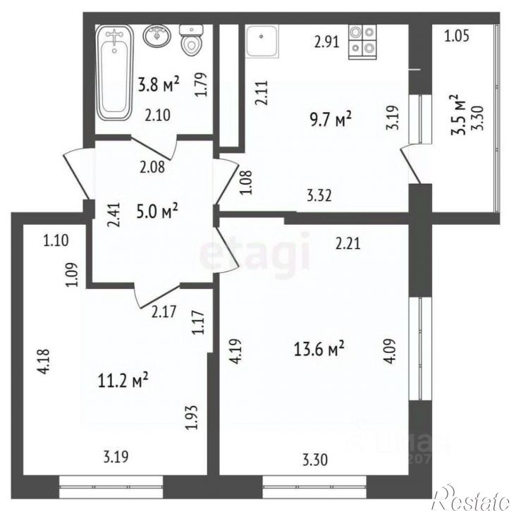 2-комн квартира ул Куникова, 47Г,  д. 47Г