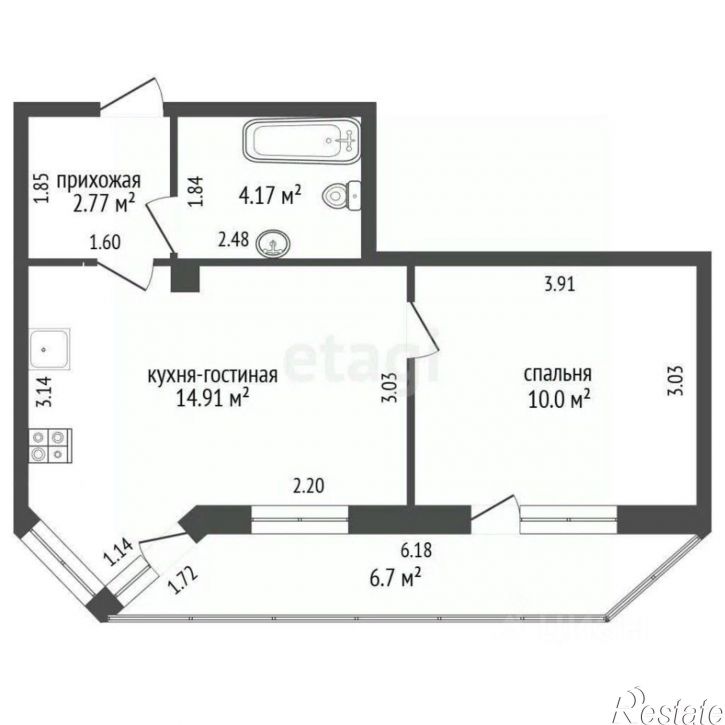 1-комн квартира ул Центральная, 25,  д. 25