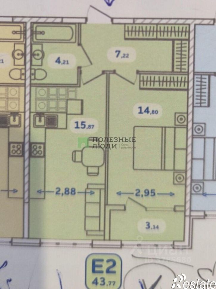 1-комн квартира ул Хворостянского, 21,  д. 21