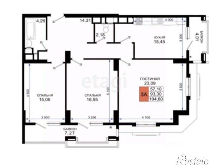 3-комн квартира пр-кт Дзержинского, 244 8,  д. 244 8,  к. 8