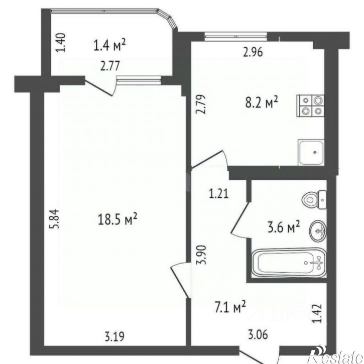 1-комн квартира ул Мефодиевская, 108,  д. 108