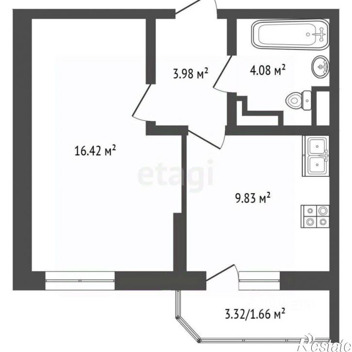1-комн квартира Мысхакское шоссе, 59А,  д. 59А