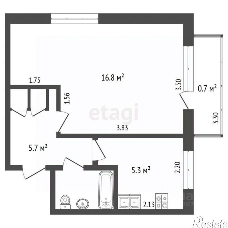 1-комн квартира ул Куникова, 58А,  д. 58А
