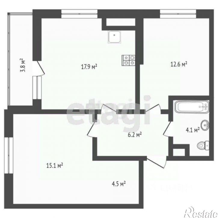 2-комн квартира ул Куникова, 47А,  д. 47А