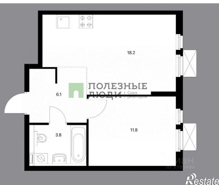 1-комн квартира ул Мурата Ахеджака, 5,  д. 5