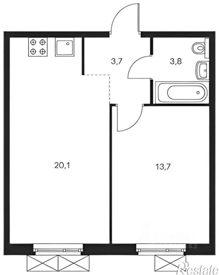 1-комн квартира ул Бориса Пупко, 5 1,  д. 5 1,  к. 1