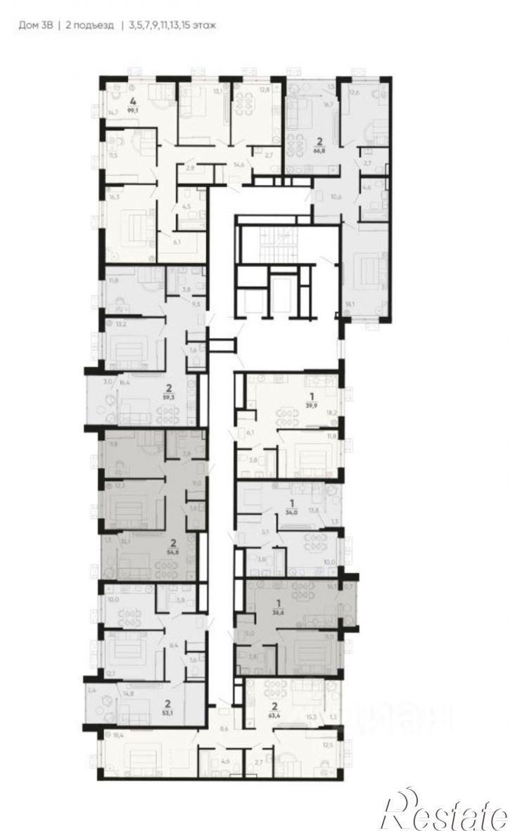 2-комн квартира в новом доме улица Мурата Ахеджака, 14,  д. 14