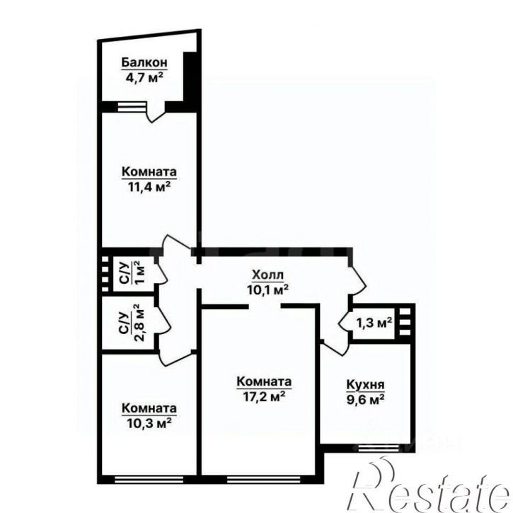 3-комн квартира Краснознамённый переулок, 10,  д. 10