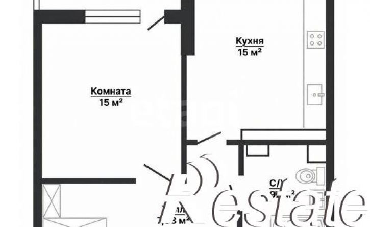 1-комн квартира Мысхакское шоссе, 59Д,  д. 59Д