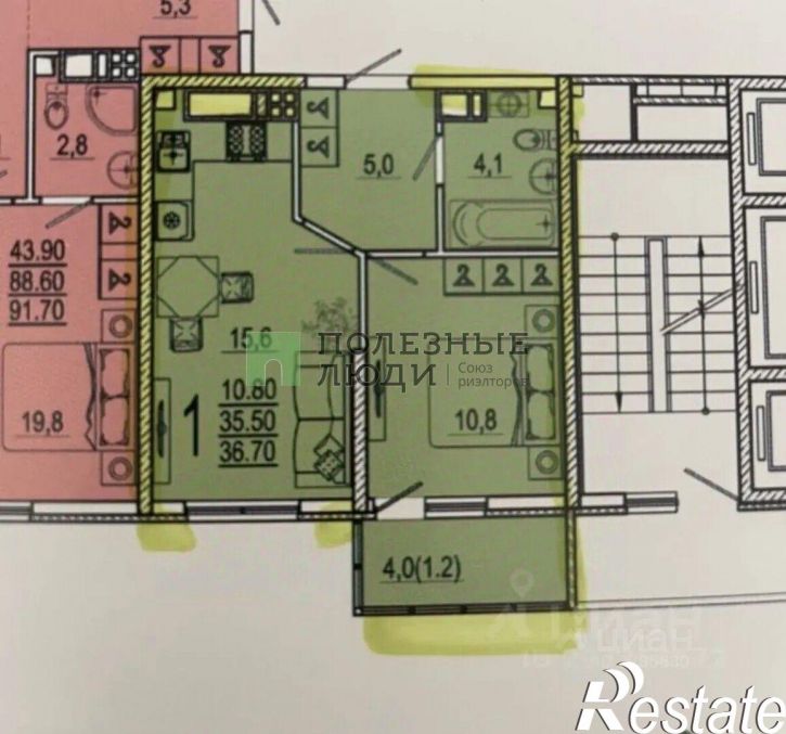 1-комн квартира улица Куникова, 47А к1,  д. 47А к1