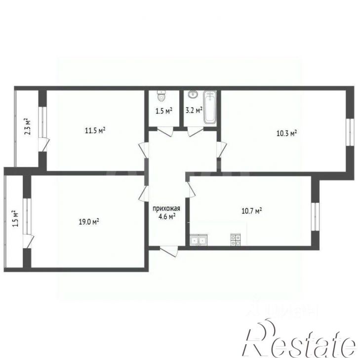 3-комн квартира Пионерская улица, 15,  д. 15