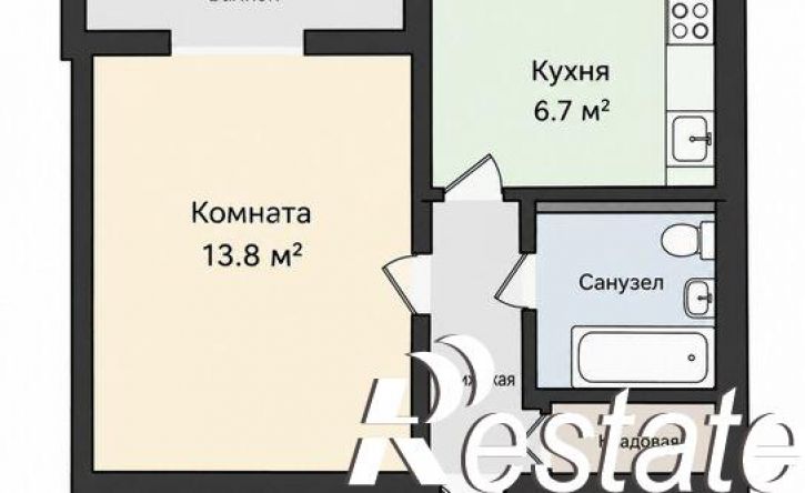 1-комн квартира улица Сакко и Ванцетти, 11А,  д. 11А