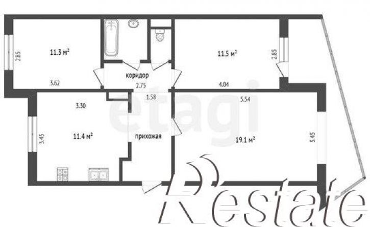 3-комн квартира проспект Дзержинского, 209,  д. 209