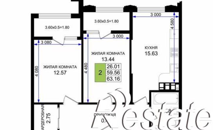 2-комн квартира в новом доме улица Зубкова, 10Б,  д. 10Б