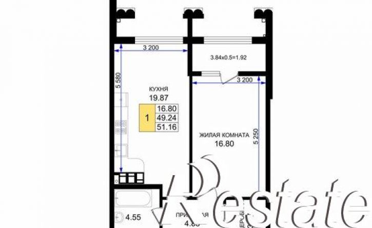 1-комн квартира в новом доме улица Зубкова, 10Б,  д. 10Б